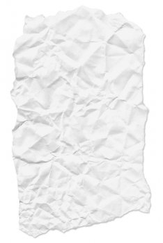 Wrinkled and crushed